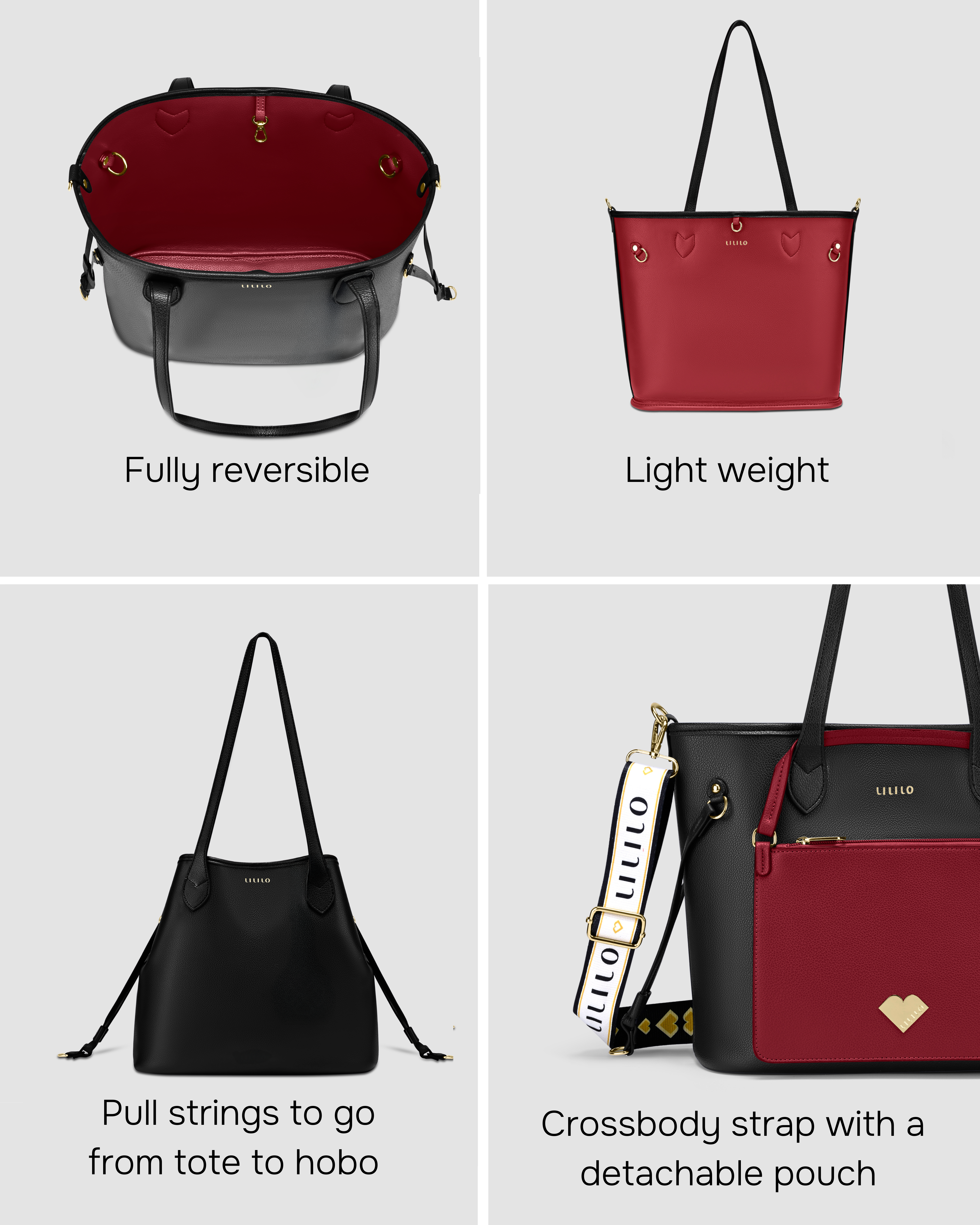 Two Faced Reversible Tote Bag - Pouch