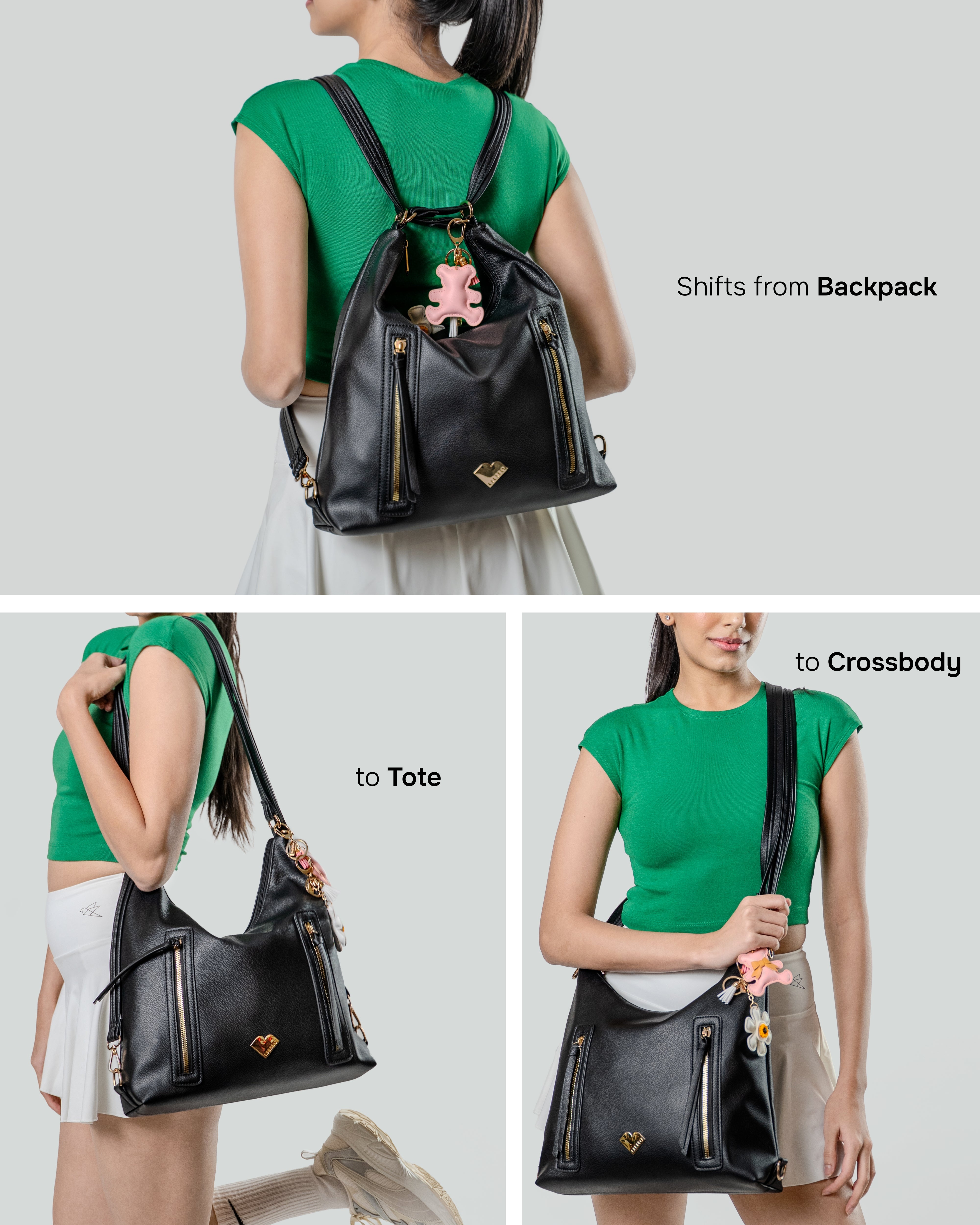 Threesome - 3 in 1 Tote, Backpack & Cross Body