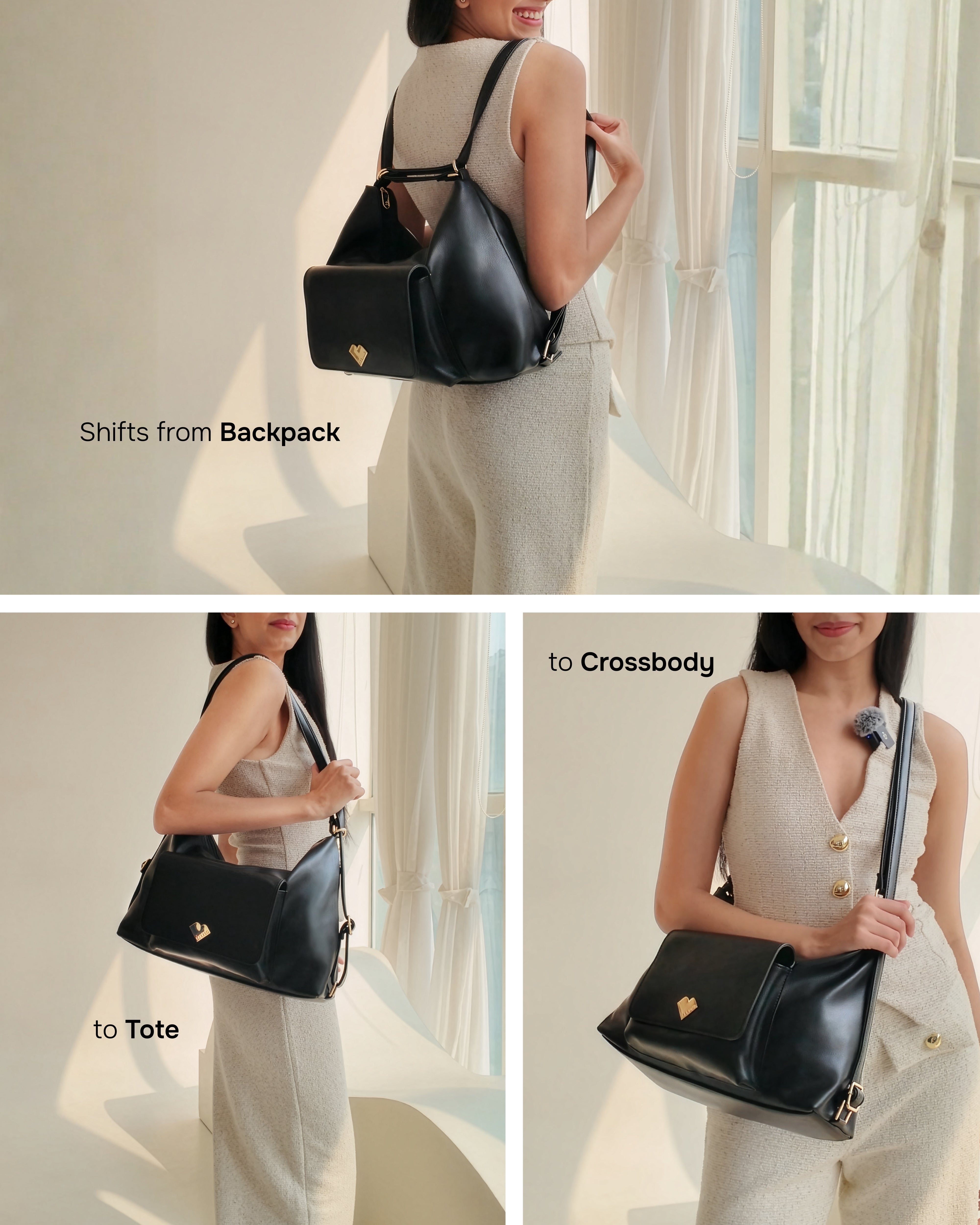 Threesome - 3 in 1 Tote, Backpack & Cross Body