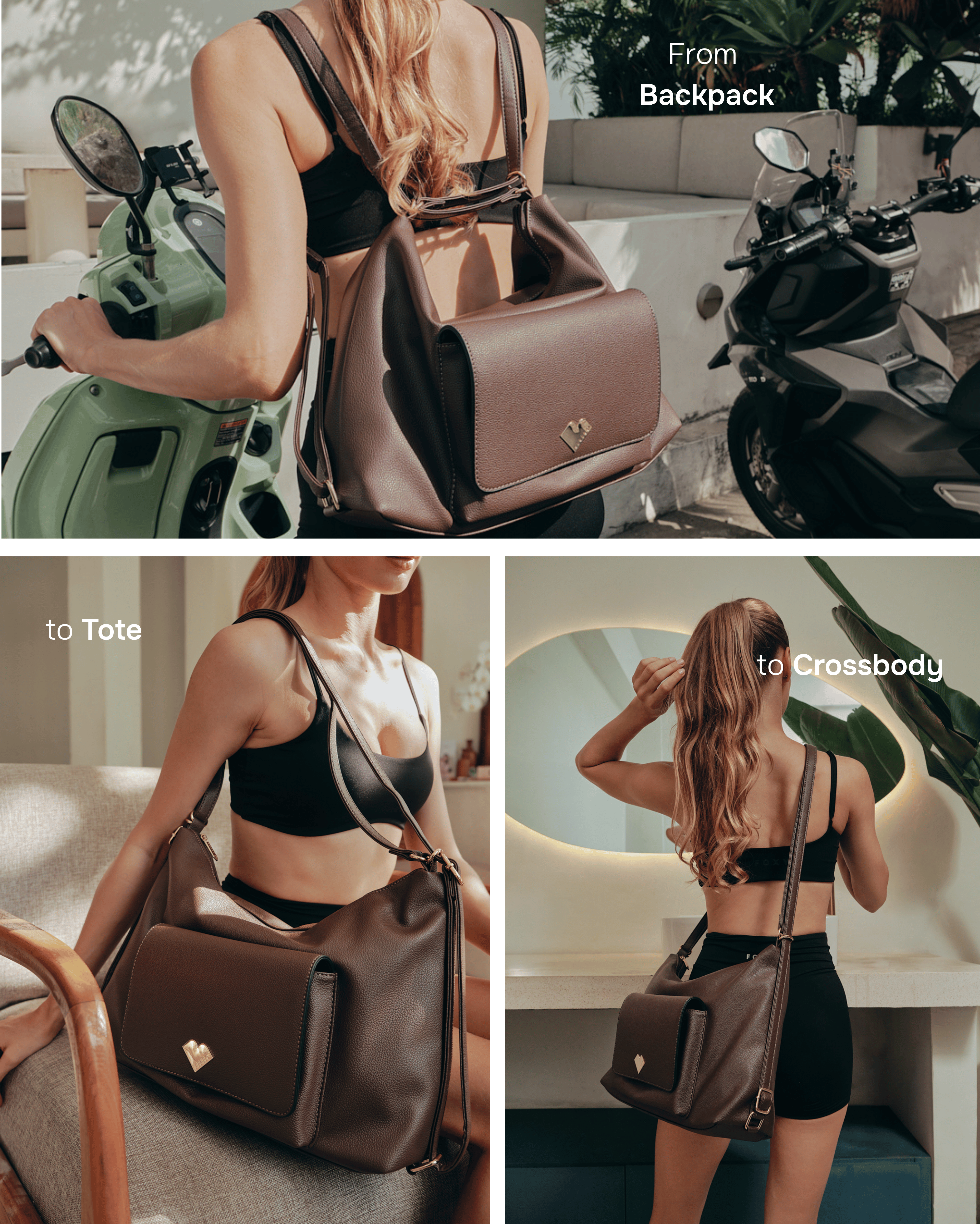 Threesome - 3 in 1 Tote, Backpack & Cross Body