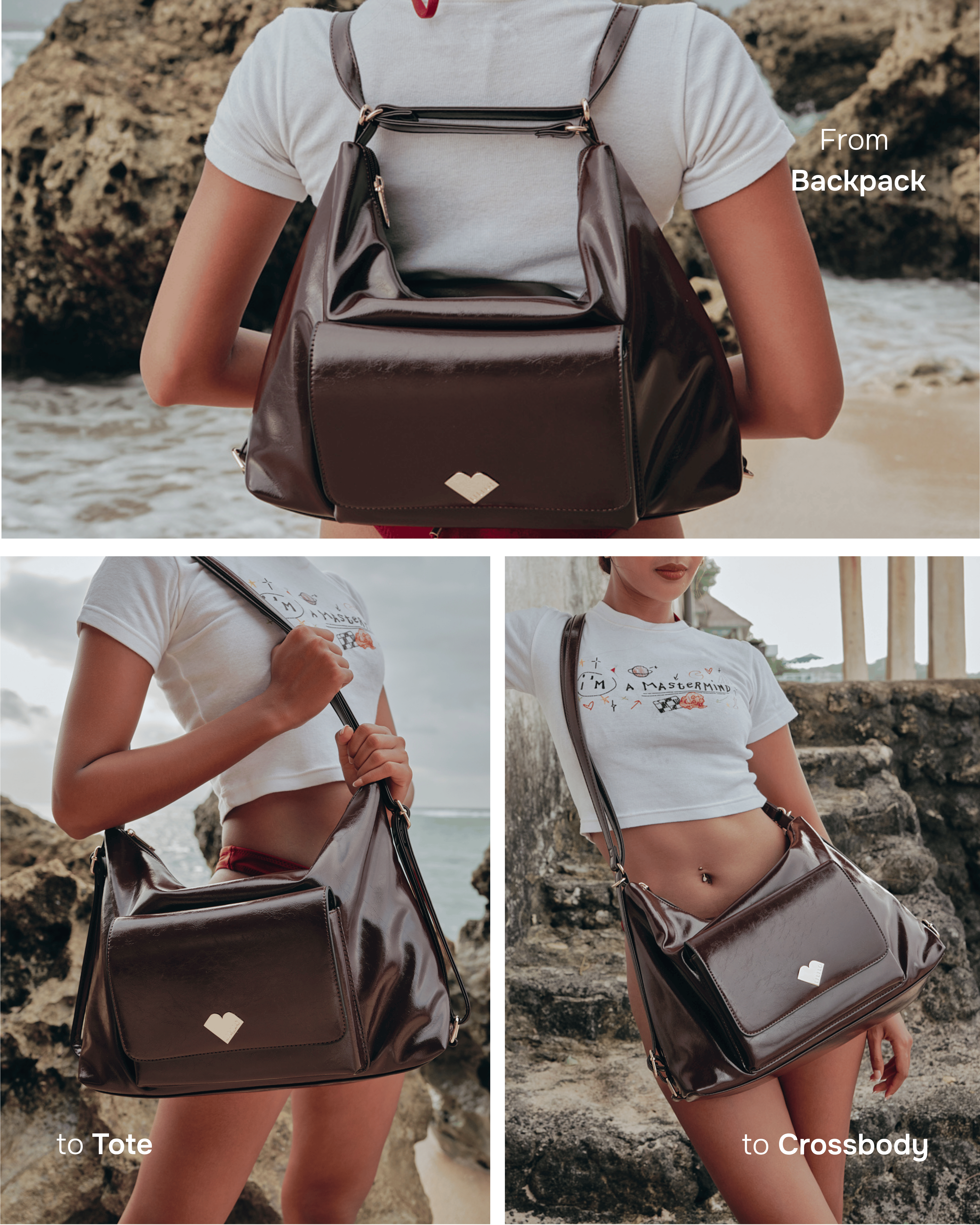 Threesome - 3 in 1 Tote, Backpack & Cross Body
