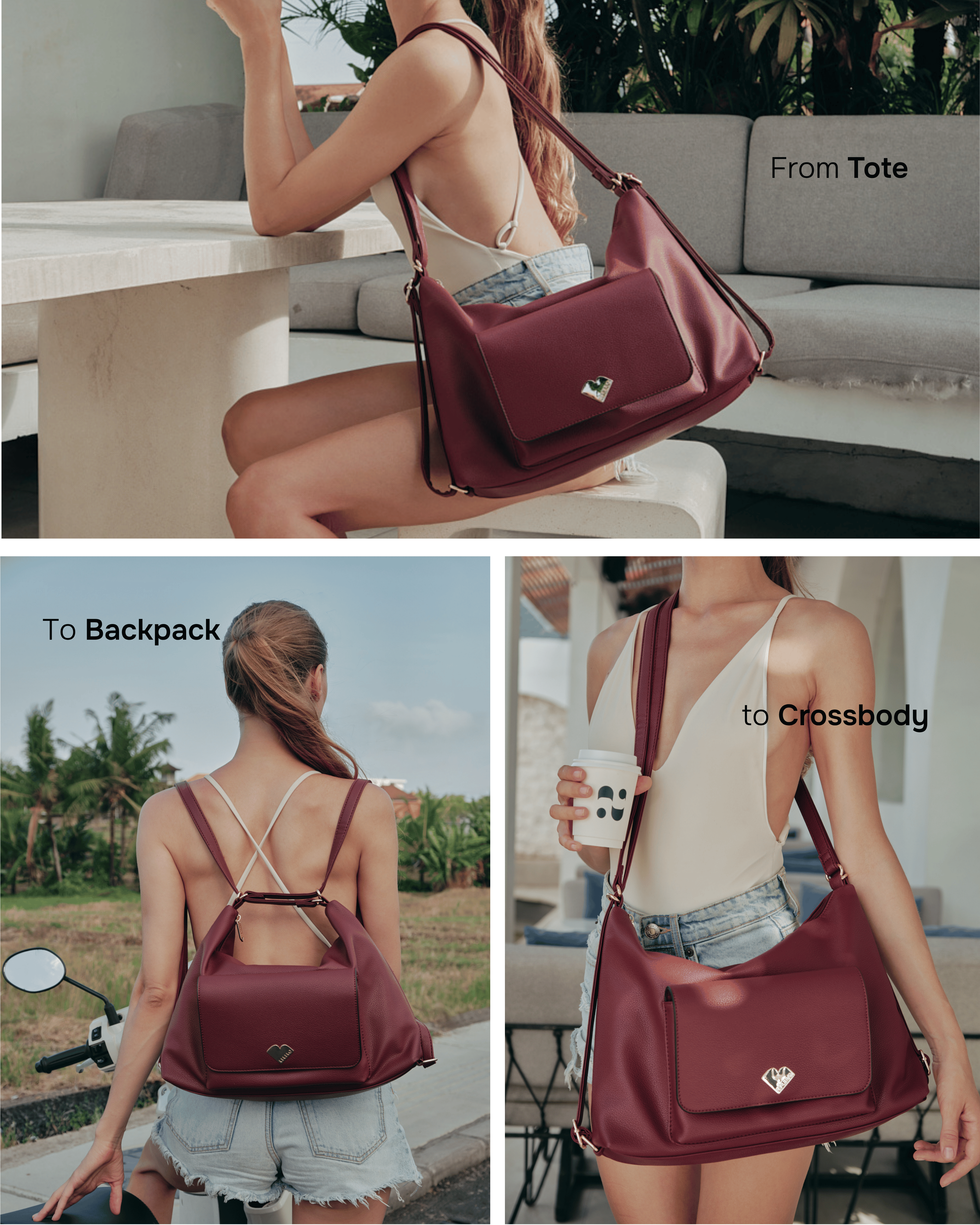 Threesome - 3 in 1 Tote, Backpack & Cross Body